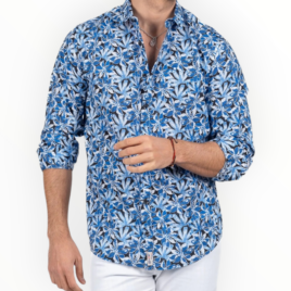 Camisa hojas Azul